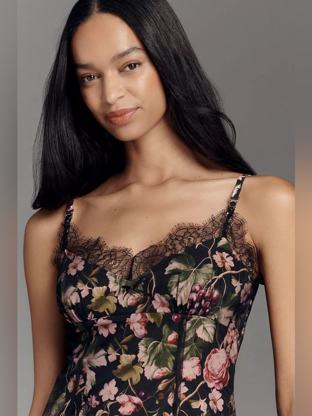 New Anthropologie Floral Fruit Mesh Dress Size M - Picture 3 of 9